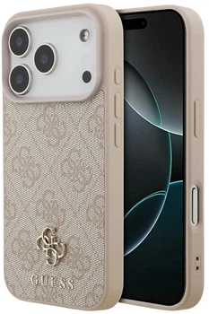 Панель Guess 4G Small Classic Logo MagSafe для Apple iPhone 17 Pro Pink (3666339490669)