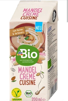 Рослинні органічні вершки з мигдалю dmBio Mandel Creme Cuisine 200 ml