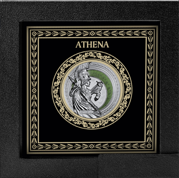 Срібна монета 2 долари Афіна у рамці. Athena 1 унція 31.1 грам 2025