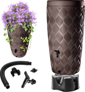 Резервуар для дощової води Kadax Reveret з комплектом для підключення та підставкою 240 л Коричневий (K10844)