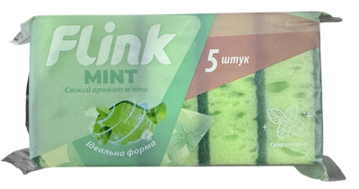 Губки для миття посуду Flink Mint ідеальна форма, 5 шт