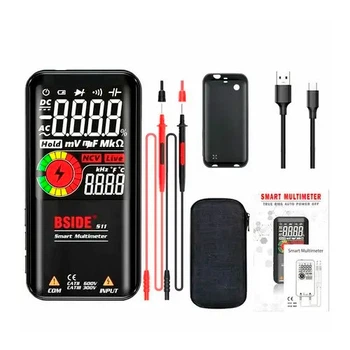 Мультиметр BSIDE S11, цифровий, True RMS, NCV, 9999 відліків, акумулятор, ліхтарик (IN-636864)