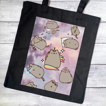Еко сумка, шопер з принтом Pusheen Пушин 40х37 см (ПУ00122)