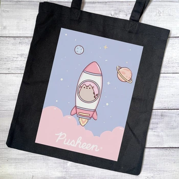 Еко сумка, шопер з принтом Pusheen Пушин 40х37 см (ПУ00123)