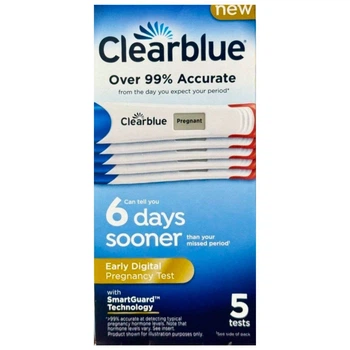 Набір цифрових тестів на вагітність Clearblue Early Digital, раннє визначення, 5 шт.