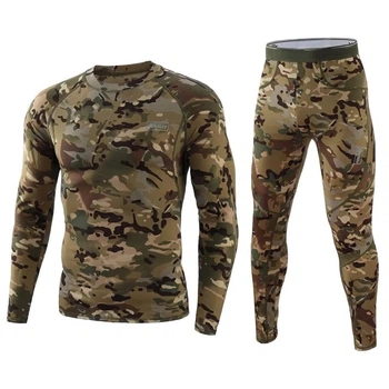 Термобелье мужское зимнее комплект кофта и штаны на флисе Termo Sport Camo Green +5-15°С S Камуфляж зеленый