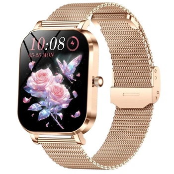 Смарт-часы Lady Watch Gold с пульсометром, звонками и фитнес-функциями
