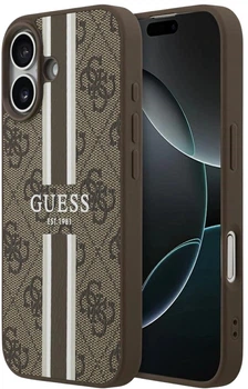 Панель Guess 4G Printed Stripes MagSafe для Apple iPhone 17 Brown (3666339491406)