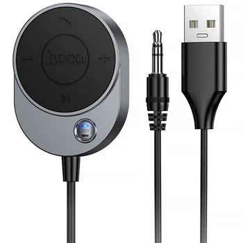 Bluetooth аудіо ресивер Hoco E150 Path AUX BT5.4 адаптер для магнітоли, колонки, навушників Сірий