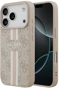 Etui plecki Guess 4G Printed Stripes MagSafe do Apple iPhone 17 Pro Max Pink (3666339491475)