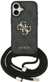 Панель Guess 4G Big Logo Cord Stap Crossbody для Apple iPhone 17 Black (3666339526733)