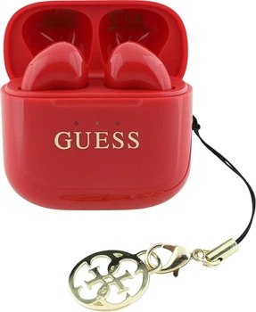 Słuchawki Guess Glossy Effect Printed Classic Logo & Charm TWS Red (GUTWSXMCCLR)