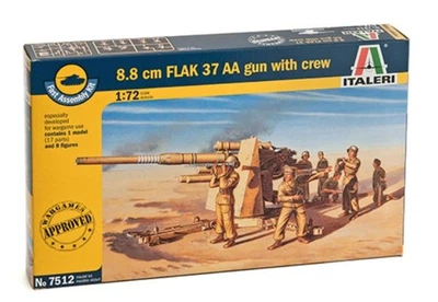 Збірна модель 1:72 зенітна гармата 8.8 cm Flak 37 AA gun Italeri 7512