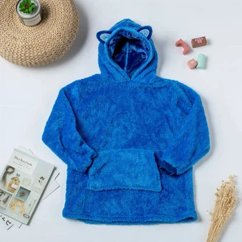 Детская игрушка-толстовка трансформер с капюшоном 70 см Huggle Pets Hoodie ростом до 140 см, из полиэстера, голубая