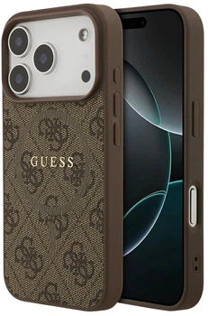Панель Guess 4G Ring Classic Logo MagSafe для Apple iPhone 17 Pro Brown (3666339491062)