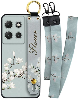 Чехол SHLab Motorola Moto G86 Flower White + два ремешка с карабином (43412)
