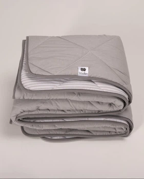 Одеяло из овечьей шерсти мериносов Goodnight MERINO - Всесезонное Серое в Полоску 160х200 см.
