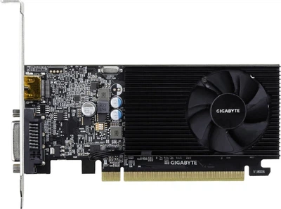 Відеокарта GeForce GT1030, Gigabyte, 2Gb GDDR4, 64-bit, DVI/HDMI, 1417/2100 MHz, Low Profile (GV-N1030D4-2GL)