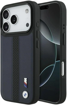 Чохол BMW M Perforated Stripe Logo MagSafe для Apple iPhone 17 Pro Navy Blue (3666339481827)