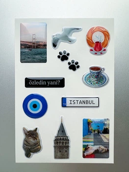 Набір об’ємних 3D наліпок "Istanbul" (Стамбул) стікер для декора телефона, ноутбука, блокнота