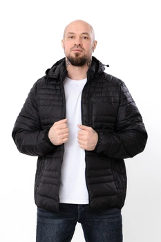 Стьобана демісезонна куртка для чоловіків та внутрішньою кишенею NoBrand 56 Чорний (p-19145-226905)