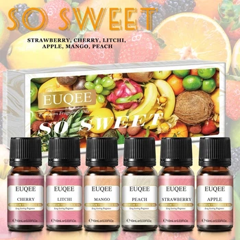 Ефірні олії набір EUQEE So sweet натуральні преміум 6 шт для зволожувача лазні аромат аромамасла на подарунок фруктові