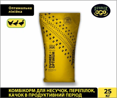 Комбикорм для несушек, перепелов, уток в продуктивный период, DVOREK 25 кг (НК-1)
