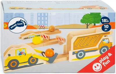 Tor kulkowy Small Foot drewniany na placu budowy 10 elementów 11382 (4020972113825)