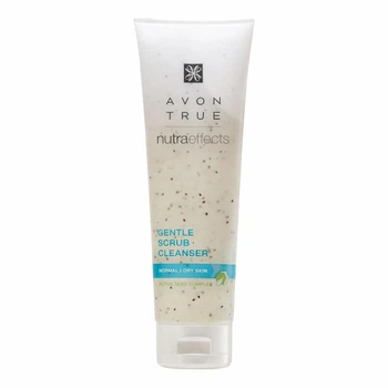 Делікатний очищувальний скраб для обличчя Avon True Nutra Effects 100 мл "Очищення" Gentle Scrub Cleanser, NutraEffects Active Seed Complex пілінг для шкіри обличчя