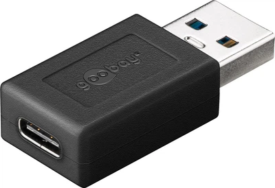 Adapter Goobay USB-A - USB-C Black (4040849454004)