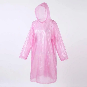 Плащ-дощовик одноразовий 120х65см розмір М Pink