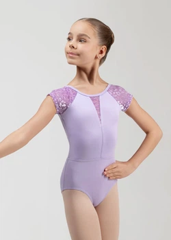Купальник з коротким рукавом реглан KATIE мікрополіамід+сітка флок, lilac, 146см