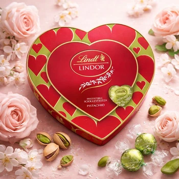 Коробка кофет Lindt Lindor Cuori Pistacchio Сердечки с фисташками