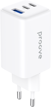 Ładowarka sieciowa Proove Pocket GaN 65W (2 x Type-C + USB) White (POCKET GAN 65W USB-C WH)