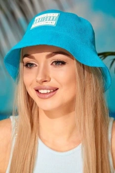 Женская вязаная панама бирюзовая Parental Advisory 4959