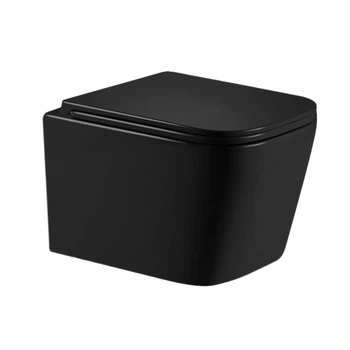 Унитаз подвесной Qtap Crow Ultra Quiet 485×340×290 мм, Matt Black, с сиденьем Slim Duroplast/ Soft-close/ Quick Release