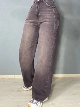Джинсы женские Its Basic 2499-2 WIDE LEG палаццо с выточками 42 коричневые