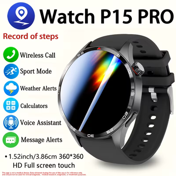 Смарт годинник ERUN P15 PRO Black, нова версія, розумний годинник, з тим самим циферблатом, що й GT6 PRO, - Уценка