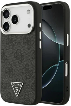 Панель Guess 4G Triangle Logo MagSafe для Apple iPhone 17 Pro Black (3666339517458)