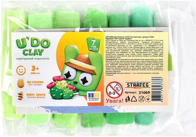 Набор для лепки Strateg UDO Clay: Кактусик (31069) (4823113893736)