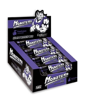 Протеиновые Батончики Monsters Strong Max - 20 штук по 80г Чернослив (4820200890722)