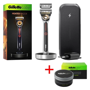 Станок з підігрівом Gillette Labs Heated Razor з дорожнім зарядним футляром + Подарунок Зволожувальний крем Gillette Labs