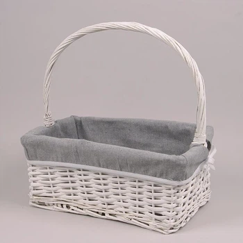 Корзина с тканью белая 38066