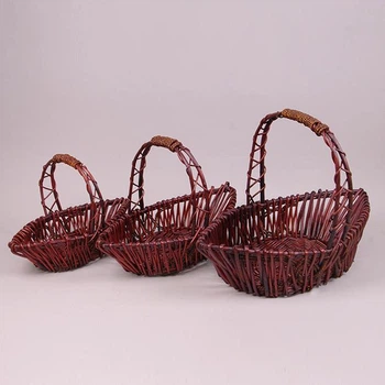Комплект коричневых корзинок из лозы 3 шт. 38950