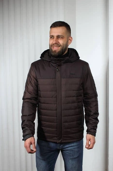 Демисезонная мужская куртка большого размера UF-fashion 98-двл DV MEN'S 60 шоколад