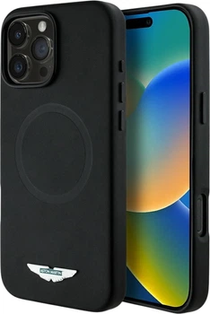 Etui plecki Aston Martin HC FW Logo MagSafe do Apple iPhone 16 Pro Max Black (3666339383336)