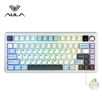 白くま no5 Клавиатура AULA F75 MAX White-Blue Беспроводная Игровая