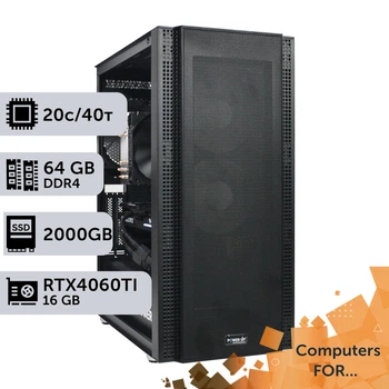 Компьютер Power Up #18 для Premiere Pro/Xeon E5 2673 v4 x2/64 GB/SSD 2TB/GeForce RTX 4060Ti 16GB для анимационного дизайна и видеомонтажа и постобработки