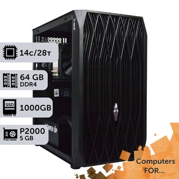 Компьютер Power Up #3 для Photoshop/Xeon E5 2690 v4/64 GB/SSD 1TB/NVIDIA Quadro P2000 5GB оптимизирован для редактирования фотографий и 2D-графики