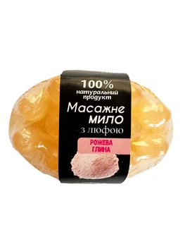 Натуральное мыло-скраб с люфой с ароматом Розовая глина